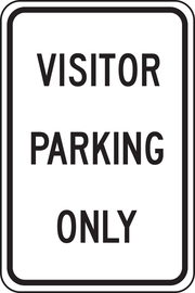 Accuform Signs® 18" X 12" Black/White Engineer Grade Reflective Aluminum Parking And Traffic Sign "VISITOR PARKING ONLY"