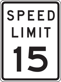 Accuform Signs® 18" X 12" Black/White Engineer Grade Reflective Aluminum Parking And Traffic Sign "SPEED LIMIT 15"