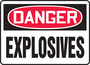 Accuform Signs® 10" X 14" Black/White/Red Adhesive Vinyl Safety Sign "DANGER EXPLOSIVES"