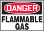 Accuform Signs® 10" X 14" Black/Red/White Adhesive Vinyl Safety Sign "DANGER FLAMMABLE GAS"