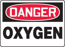 Accuform Signs® 10" X 14" Black/White/Red Plastic Safety Sign "DANGER OXYGEN"