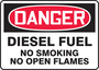 Accuform Signs® 7" X 10" Red/Black/White Adhesive Vinyl Safety Sign "DANGER DIESEL FUEL NO SMOKING NO OPEN FLAMES"