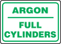 Accuform Signs® 10" X 14" Green/White Dura-Plastic Safety Sign "ARGON FULL CYLINDERS"