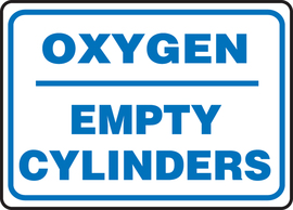 Accuform Signs® 7" X 10" Blue/White Aluma-Lite™ Safety Sign "OXYGEN EMPTY CYLINDERS"