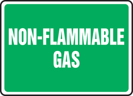 Accuform Signs® 7" X 10" White/Green Dura-Plastic Safety Sign "NON-FLAMMABLE GAS"