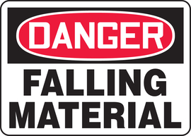 Accuform Signs® 10" X 14" Black/Red/White Aluminum Safety Sign "DANGER FALLING MATERIAL"