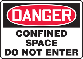 Accuform Signs® 10" X 14" Red/Black/White Aluminum Safety Sign "DANGER CONFINED SPACE DO NOT ENTER"