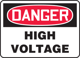 Accuform Signs® 10" X 14" Red/Black/White Aluminum Safety Sign "DANGER HIGH VOLTAGE"