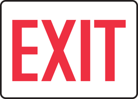 Accuform Signs® 7" X 10" White/Red Plastic Safety Sign "EXIT"