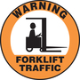 Accuform Signs® 17" Black/White/Orange Adhesive Vinyl Slip-Gard™ Floor Sign "WARNING FORKLIFT TRAFFIC"