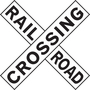 Accuform Signs® 9" X 48" X 90" Black/White Engineer Grade Reflective Aluminum Parking And Traffic Sign "RAILROAD CROSSING"