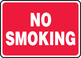 Accuform Signs® 10" X 14" Red/White Aluminum Safety Sign "NO SMOKING"