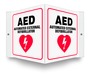 Accuform Signs® 6" X 5" White/Red/Black Plastic Projection™ 3D Projection Sign "AED AUTOMATED EXTERNAL DEFIBRILLATOR"