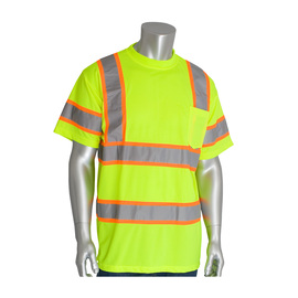 Protective Industrial Products Large Hi-Viz Yellow Mesh/Polyester Shirt