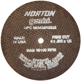 Norton® 4" X .035" X 1/4" Gemini® Medium Grit Aluminum Oxide Type 01/41 Cut Off Wheel