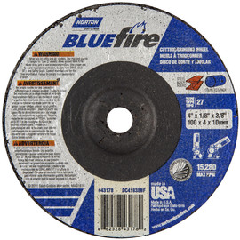 Norton® 4" X 1/8" X 3/8" BlueFire® 30 Grit Zirconia Alumina Type 27 Depressed Center Combination Wheel