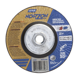 Norton® 4 1/2" X 1/4" X 5/8" - 11" NorZon Plus® Extra Coarse Grit Ceramic Alumina Type 27 Depressed Center Grinding Wheel