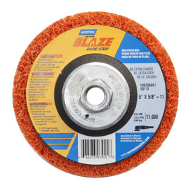 Norton® 5" X 1/2" X 5/8" - 11" Bear-Tex®/Blaze®/Rapid Strip® Extra Coarse Grit Aluminum Oxide Depressed Center Surface Conditioning Disc