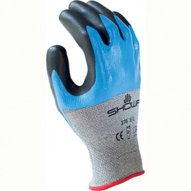 SHOWA® Small S-TEX® 376 13 Gauge Hagane Coil®, Polyester And Stainless Steel Cut Resistant Gloves With Nitrile Coated Palm