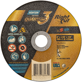 Norton® 6" X 1/16" X 7/8" Quantum3 RightCut™ 46 Grit Aluminum Oxide Type 01/41 Cut Off Wheel