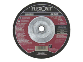 FlexOVit® 6" X 1/4" X 5/8" - 11 HIGH PERFORMANCE™ 30 Grit Aluminum Oxide Grain Type 27 Spin-On Depressed Center Grinding Wheel