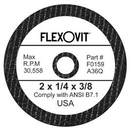 FlexOVit® 2" X 1/4" X 3/8" HIGH PERFORMANCE™ 36 Grit Aluminum Oxide Grain Type 1 Grinding Wheel