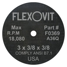 FlexOVit® 3" X 3/8" X HIGH PERFORMANCE™ 36 Grit Aluminum Oxide Grain Type 1 Grinding Wheel