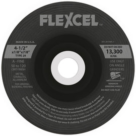 FlexOVit® 4 1/2" X 1/8" X 7/8" FLEXCEL® 50 - 120 Grit Aluminum Oxide Grain Type 29 Grinding Wheel