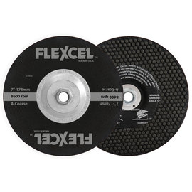 FlexOVit® 7" X 1/8" X 5/8" - 11 FLEXCEL® 12 - 36 Grit Aluminum Oxide Grain Type 29 Spin-On Grinding Wheel