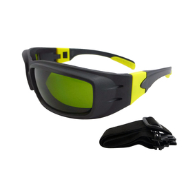 RADNOR™ Panzer™ Black Safety Glasses With Shade 3.0 IR Anti-Fog/Anti-Scratch Lens