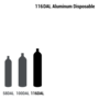 10PPM Hydrogen Sulfide, 50PPM Carbon Monoxide, 2.5% Methane, 18% Oxygen, Balance Nitrogen Certified Reference Material, 116 Liter Portable Disposable Aluminum Cylinder, CGA C10