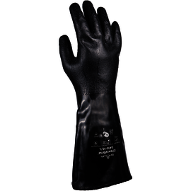 SHOWA™ Large Black 15 Gauge Seamless Knit Lined Neoprene Chemical Resistant Gloves