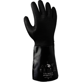 SHOWA™ X-Large Black Cotton Lined Neoprene Chemical Resistant Gloves