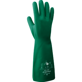 SHOWA™ X-Small Green Unlined Lined 15 mil Nitrile Chemical Resistant Gloves