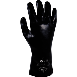 SHOWA™ X-Large Black Cotton Jersey Lined PVC Chemical Resistant Gloves