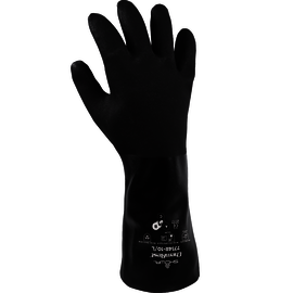 SHOWA™ X-Large Black Cotton Jersey Lined PVC Chemical Resistant Gloves