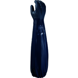 SHOWA™ Large Blue Cotton/Polyester Lined Nitrile Chemical Resistant Gloves