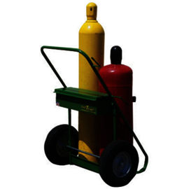 Saf-T-Cart 2 Cylinder Cart With Pneumatic Wheels And Continuous Handle