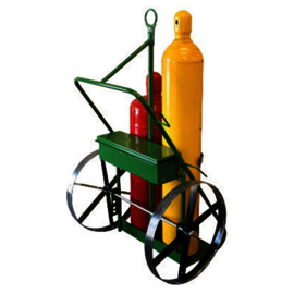 Saf-T-Cart 2 Cylinder Cart With Pneumatic Wheels And Continuous Handle