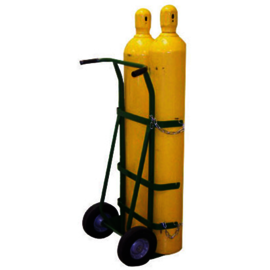 Saf-T-Cart 2 Cylinder Cart With Semi-Pneumatic Wheels And U-Shaped Handle