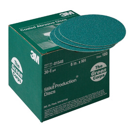 3M™ 6" Dia X 0.0 NP Arbor 36 Grit Green Corps™ Aluminum Oxide PSA Disc