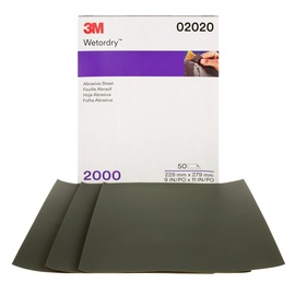 3M™ 9" X 11" 2000 Grit Wetordry™ Silicon Carbide Sheet