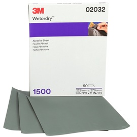 3M™ 9" X 11" 1500 Grit Wetordry™ Silicon Carbide Sheet