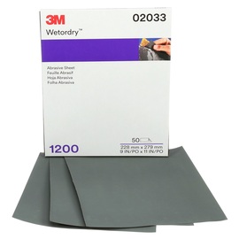 3M™ 9" X 11" 1200 Grit Wetordry™ Silicon Carbide Sheet