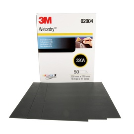 3M™ 9" X 11" 320 Grit Wetordry™ Silicon Carbide Sheet