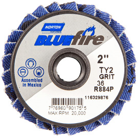 Norton® BlueFire 2" P36 Grit Type 27 Flap Disc