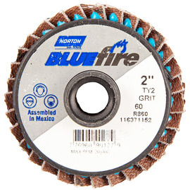 Norton® BlueFire 2" P60 Grit Type 27 Flap Disc