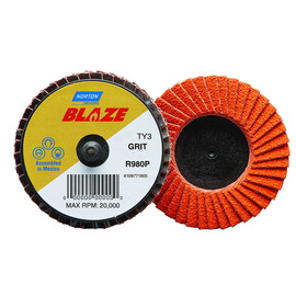 Norton® Blaze 3" 60 Grit Type 27 Flap Disc