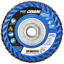 Norton® Gemini 4 1/2" X 5/8" - 11 P60 Grit Type 27 Flap Disc