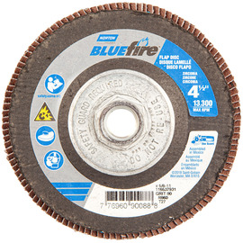 Norton® BlueFire 4 1/2" X 5/8" - 11 P80 Grit Type 27 Flap Disc